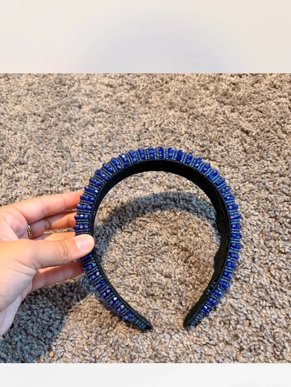 Beaded Royal Blue Statement Beaded Headband